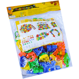 Set cuburi de constructie pentru fete si baieti, cu litere, 500 G - Jucarie educativa si interactiva